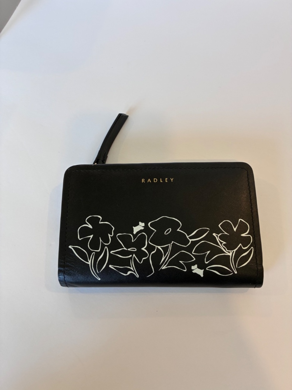 Radley London Black Floral Leather Wallet Wristlet Zip Around - Picture 4 of 14